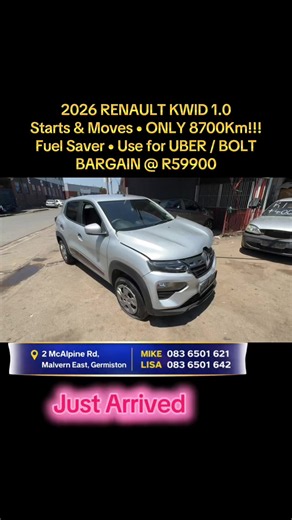 2026 Renault Kwid 1.0 for Sale — Starts & Moves, Only 8,700 km — R59,900