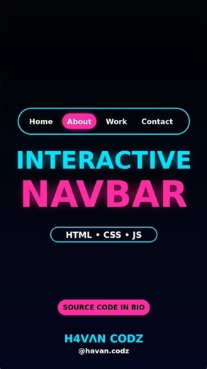 Interactive Navigation Menu using HTML, CSS & JavaScript