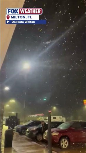 See It: Winter Storm Brings Snow To Milton, Florida
