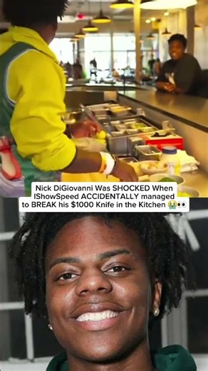 When IShowSpeed Accidentally Breaks Nick DiGiovanni's $1,000 Knife! 😱#streamerclips #gaming #twitch