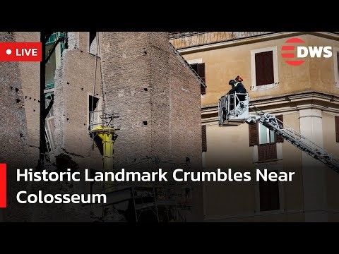🔴 LIVE: Historic Tower Collapses Near Rome’s Colosseum — Rescuers Rush to Save Worker | AC14
