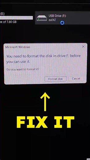 Fix "You need to format the disk" Error #pctips #pcfix