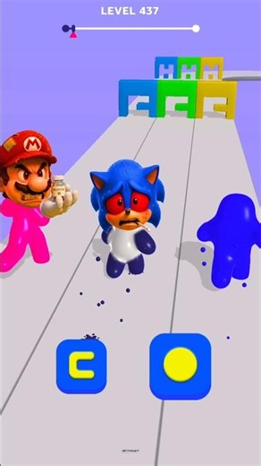 OMG! SICK SONIC VS EVIL MARIO BLOB SHIFTER RACE! WHO WINS? 3D! 😰🤯 #SonicTheHedgehog #Sonic #Shorts