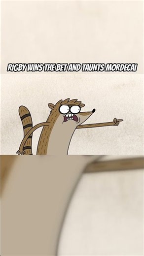 Rigby wins the bet and taunts Mordecai | Regular Show #shorts #regularshow