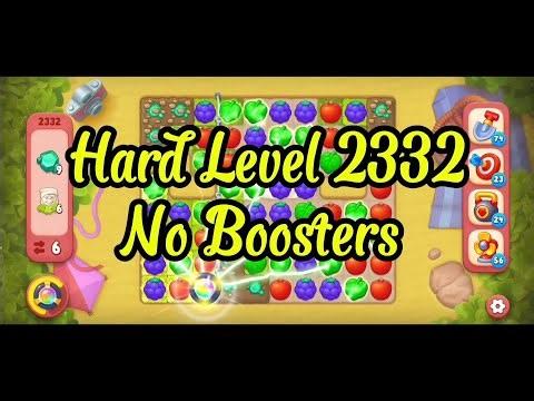 Hard Level Puzzle 2332 No Boosters 💫 Match-3 Game Gardenscapes #games #gameplay #gaming