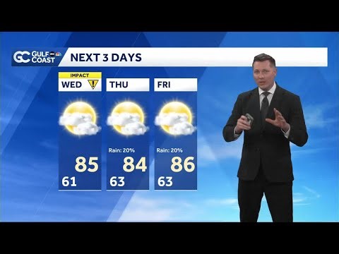 High fire danger lingers into Wednesday on the Gulf Coast