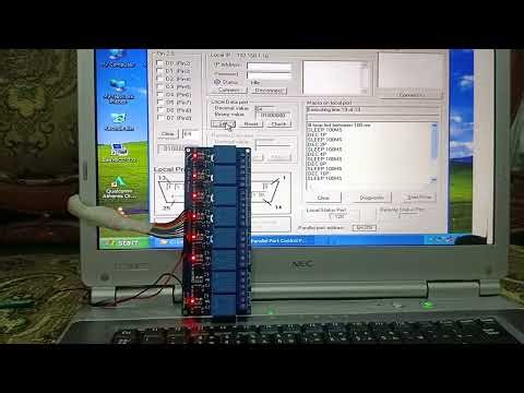 Tes Port LPT Port Parallel NEC Versapro VD-B Menggunakan Qkits Dan Relay 8 Channel