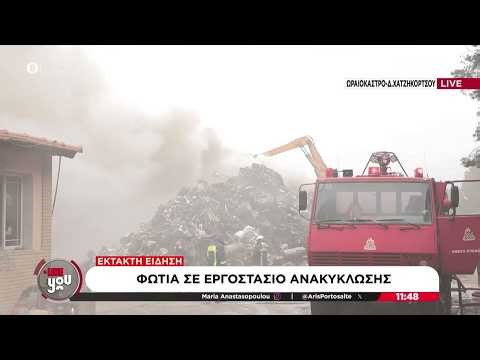 Φωτιά σε εταιρεία ανακύκλωσης στην ΠΕΟ Θεσσαλονίκης–Κιλκίς - Ήχησε το 112 | Live You | 21/04/2026