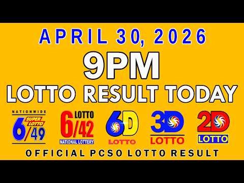 9pm Lotto Result Today April 30 2026 PCSO