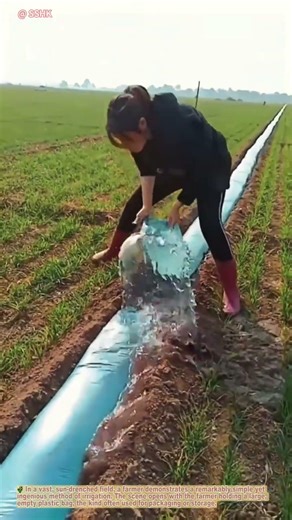 How to Water Crops with a Plastic Bag and a Shovel! | Amazing Farm Hack