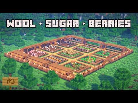 Minecraft: Automatic Sugarcane, Wool & Sweet Berry Farms (Bedrock & Java) | Farmland Part 3