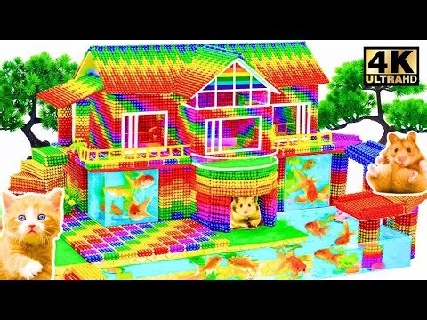 Make AMAZING Miniature Hobbit Hole Has Giant Windmill & Slime Pool In Minecraft From Magnetic Balls