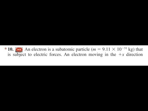 An electron is a subatomic particle that is subject to electric forces. An electron moving in the di