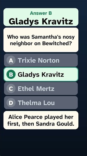 1960s TV Quiz: Samantha's Nosy Neighbor? #shorts