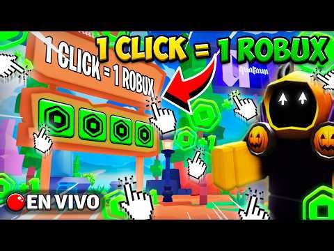 DANDO 1 CLICK POR CADA 1 ROBUX QUE ME DONAN EN PLS DONATE