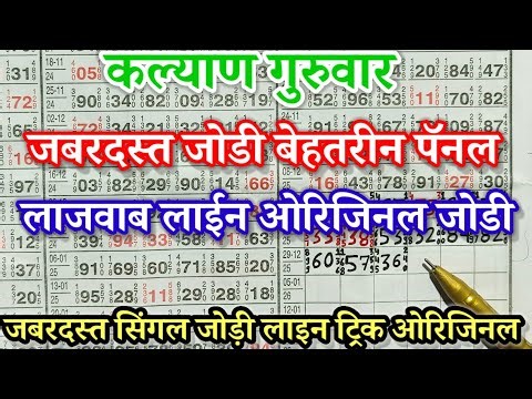 KALYAN TODAY 01/01/26 KALYANFIX OPEN AUR JODI #MAKTATECHNICAL #KALYANLIVE