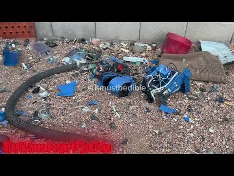 Smashing and breaking a coffee maker