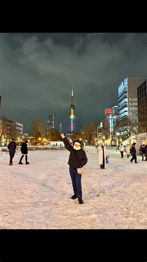 A magical winter night in Sapporo. Standing under the glowing Sapporo TV Tower, surrounded by soft snow, city lights, and that first-time winter feeling. Cold hands, warm heart, and memories I’ll always treasure. Japan, you’re beautiful. 💙🇯🇵 #SapporoNights #WinterInJapan #JapanMemories #GratefulHeart #DreamComeTrue #MotherAndDaughterTrip | Ronabel Capilitan Sanoy