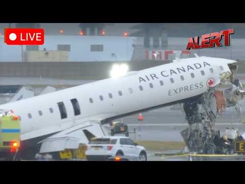 Breaking Live: First Responders On Scene At LaGuardia Airport After Air Canada Plane Crash