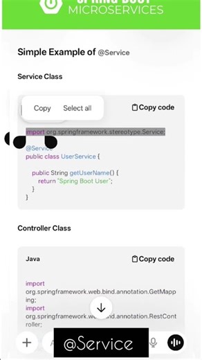 Top Java Interview Questions 2026 | What is @Service in Spring Boot? 🚀
