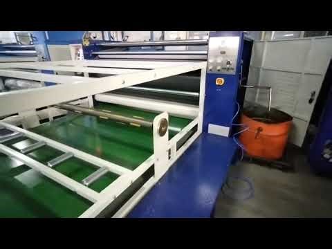 Custom made rotary heat press machine,3 phase 380V,5m long work table.