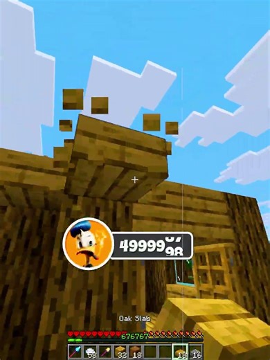 Minecraft When I Need A Starter House In 1 Min...🤯 (World's Smallest Violin) #minecraft #shorts