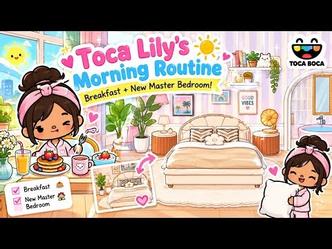☀️ Toca Lily’s Morning Routine! 🥞 New Master Bedroom Makeover! 💕 | Toca Boca