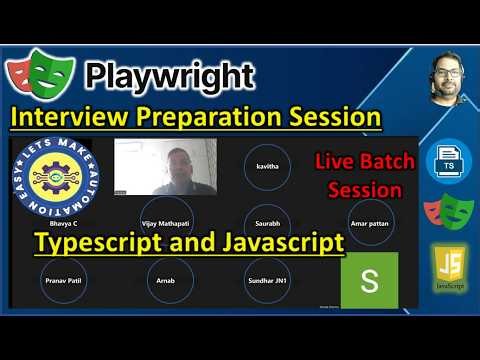 Playwright Interview Preparation Session (Live Batch - Typescript/Javascript) | Pradeep Nailwal