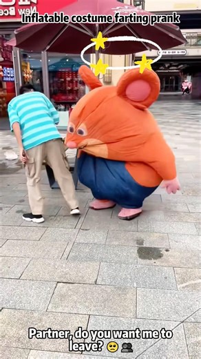 Inflatable costume farting prank 😂#copsoftiktok #prank #funny #viral #fart