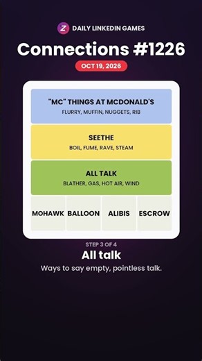 NYT Connections #1226 Answer Today (Oct 19, 2026) | All 4 Groups Explained #shorts