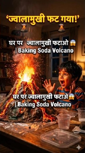 घर पर ज्वालामुखी फटाओ 😱 | Baking Soda Volcano #shorts