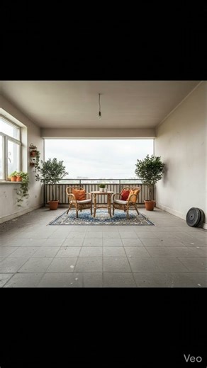 Empty Balcony to Cozy Outdoor Setup in 10 Seconds! 🌿