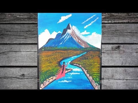Mountain Landscape Painting / Acrylic Painting for Beginners