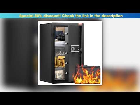 SucceBuy Single Door 40 cuft Safe Box w Key Lock Password Fingerprint Safe Lock Box with Fireproof