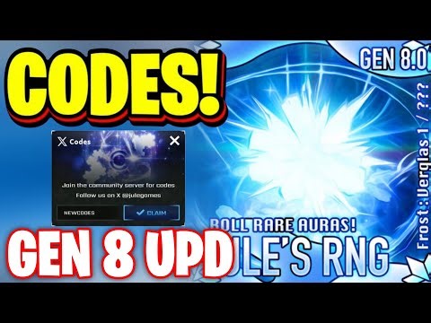 *NEW* ALL WORKING GEN 8 UPDATE CODES FOR JULES RNG IN 2026! ROBLOX JULES RNG CODES
