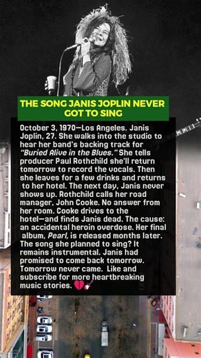 THE SONG JANIS JOPLIN NEVER GOT TO SING