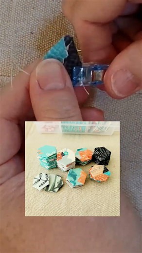 English Paper Piecing. Basting 1/2 hexies.