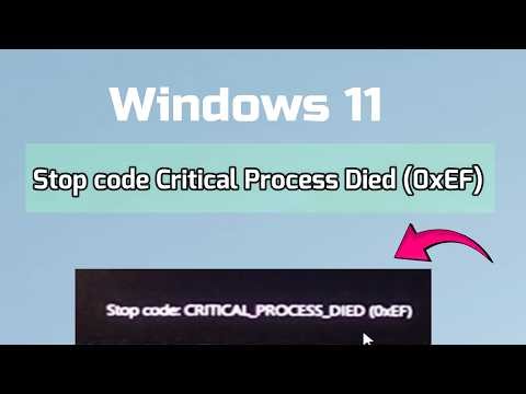 How to fix Stop code Critical Process Died (0xEF) in Windows 11