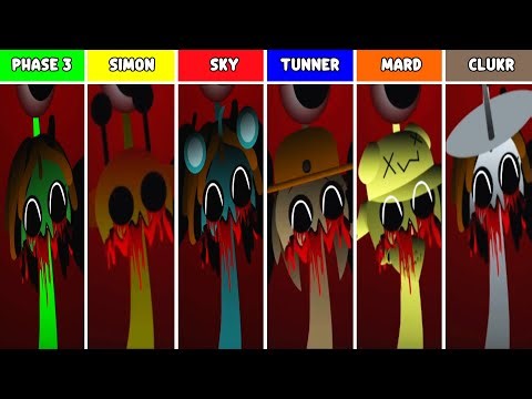 Phase 3 But Everyone Is SIMON Vs SKY Vs TUNNER Vs MARD Vs CLUKR (Best Mod) In Incredibox Sprunki