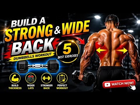 Build a Strong & Wide Back at Home 🔥 | 5 Best Dumbbell Back Exercises for Massive Lats