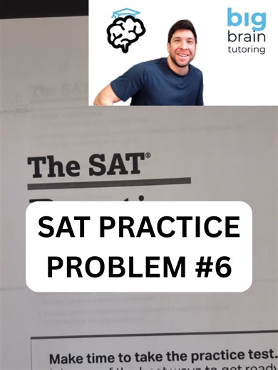 Think you need complex math to solve SAT questions like this? Think again. 👀 Many students see problems like this on the SAT and immediately assume it’s going to take a long calculation. But often, the test is really checking if you can recognize patterns and choose the most efficient strategy. In this practice breakdown, Steven Wendell from Big Brain Tutoring walks through the problem step-by-step and shows how to approach it the smart way. Instead of rushing into solving, focus on these key s