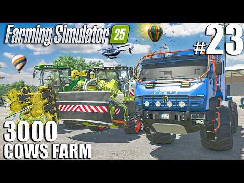 FIRST Silage Harvest w/ KAMAZ TRUCK | 3000 COWS Farm #23 | Farming Simulator 25