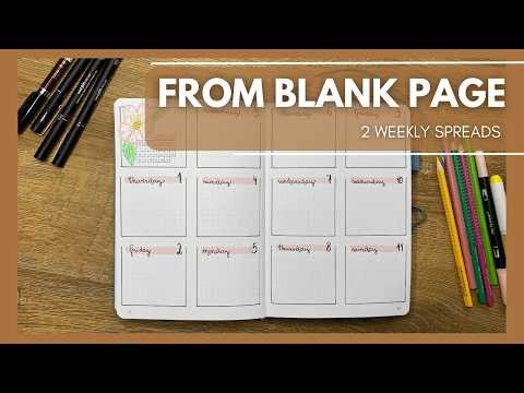 2 Easy Weekly Bullet Journal Spreads 🌿 Start from a Blank Page