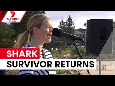 Shark survivor Leah Stewart returns to Coogee after attack | 7NEWS