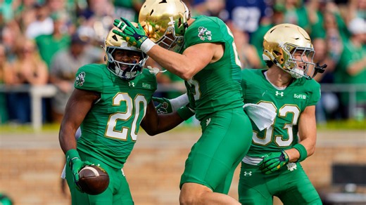 Notre Dame football QB CJ Carr on freshman RB Jonaz Walton's 97-yard TD