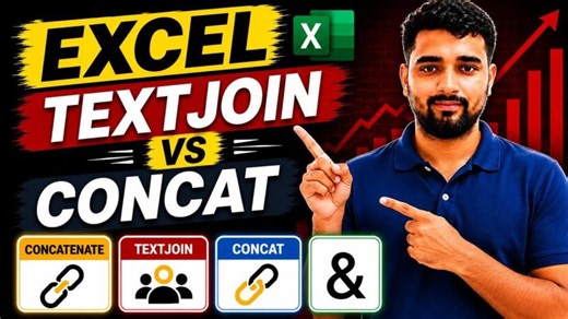 Excel TEXTJOIN vs CONCAT vs CONCATENATE vs | Which One Should You Use? | Markandey (Vikash) Pandey