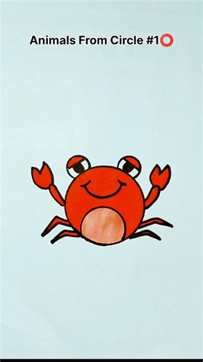 How to Draw Cute Crab from a Circle | #shorts #cute
