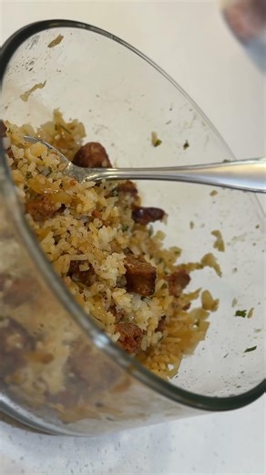 Quick leftover first meal.