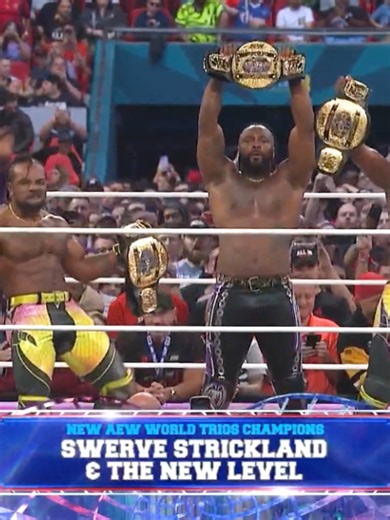 #AndNEW 🏆 Swerve Strickland, Austin Creed & Kofi capture the AEW World Trios Championships in their very first night as a team! #AEWAllIn London is LIVE NOW on HBO Max PPV!