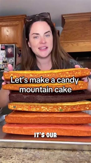 This video shows a candy mountain cake that looks unreal